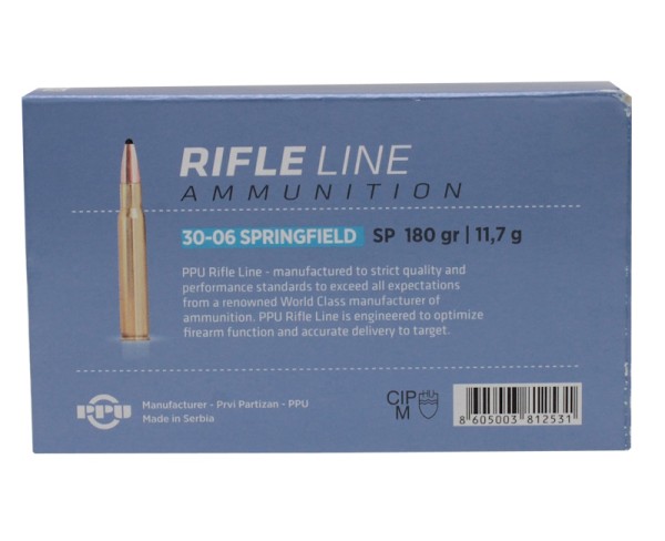 Патрон 30-06 Spr PPU SP 11,7 г - 3