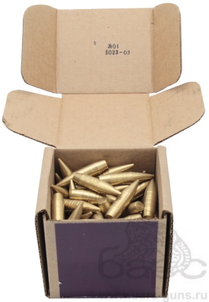 Пуля 30 Caliber пуля латунная Solid 10,05 г пачка 80 шт