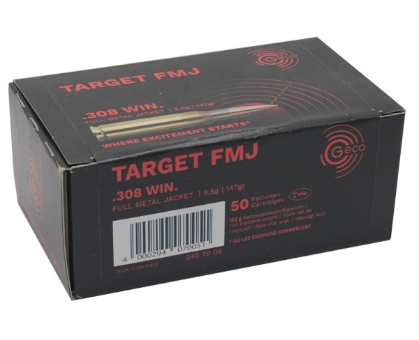Патрон 308 Win Geco Target FMJ 9,5 г - 4